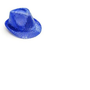 Imagem de Chapéu Malandro Paetê Para Festas E Carnaval Azul - Exito