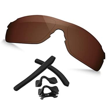 Imagem de Trushell Mais de 20 opções de kits de borracha/substituição de lente para óculos de sol OO9383 OAKLEY EVZero Pitch, Black Rubber Kits + Earth Brown - Polarized, EVZero Pitch