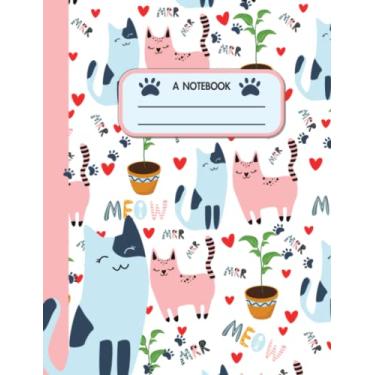Imagem de Cats Meow in Love Notebook: 200 Pages Lined Paper Journal for Writing Notes, Work, Diary, Study and More. Cute Cats Design for Cat Lover Fan,