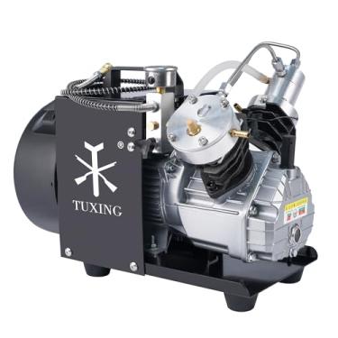 Imagem de TUXING 300Bar Compressor de Ar Pcp,Compressor de Mergulho de Cilindro Duplo,Bomba de Ar Compacta de Alta Pressão para Paintball Scuba Tank Enchimento 220V (TXEDM041)