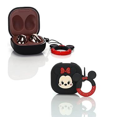 Imagem de Suublg Capa protetora de silicone com chaveiro para Samsung Galaxy Buds2 Pro (2022)/Galaxy Buds 2 (2021)/Galaxy Buds Pro (2021)/Galaxy Buds Live (2020)