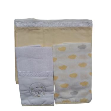 Imagem de Kit Passeio do Bebê 3 Peças Toalha Pano de Boca Fralda