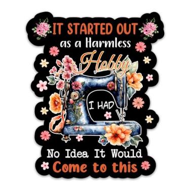 Imagem de (3PCS) It Started Out as a Harmless Hobby I Had No Idea It Would Come to This Funny Sewing Tailor Sticker, Needle Waterproof Vinyl Decals Stickers for Sewing Machine Laptop Water Bottle (3 Inches)