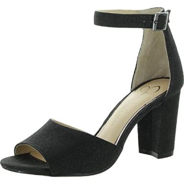Imagem de Jessica Simpson Sandália feminina Sherron com tira no tornozelo e salto bloco, Preto, 41