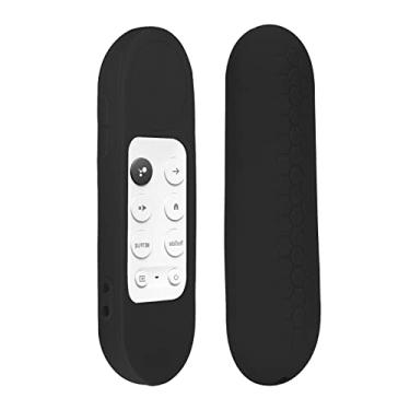 Imagem de Geekria Capa Chromecast compatível com controle remoto Google TV HD 2022 – Capa de silicone leve e antiderrapante resistente a choques para controle remoto Google TV 4K 2020 com cordão (preto)