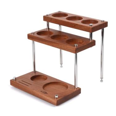 Imagem de IKAPE Estação de adulteração de café expresso 2025 Suporte multifuncional de armazenamento de ferramentas de café de 3 camadas, projetado para adulteração, distribuidor, copo dosador, tela de disco