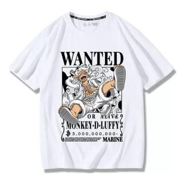Imagem de Camiseta One Piece Wanted Nika Luffy Gear 5  Estampa Anime Exclusiva -