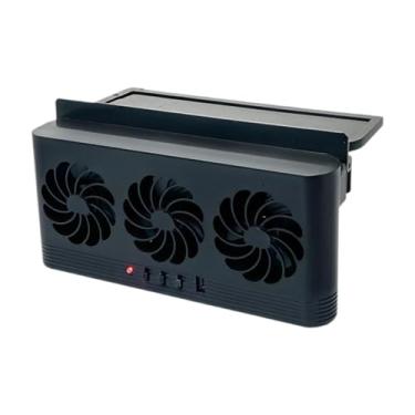Imagem de Kuntesetty Ventilador de exaustão de janela do carro USB/solar fã de resfriamento de carros 3 ventiladores de ventilação do veículo ventilador, Preto