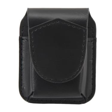 Imagem de Bolsa mais leve, bolsa mais leve de couro pu com anéis de cinto de bolso, estojo de cintura mais leve com fivela magnética para viagens ao ar livre (Black)