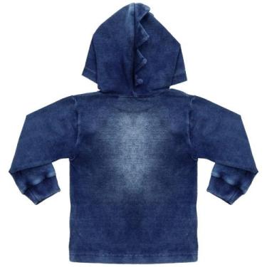 Imagem de Blusa Infantil Look Jeans Manga Longa Dino Jeans - UNICA - M, M, Azul