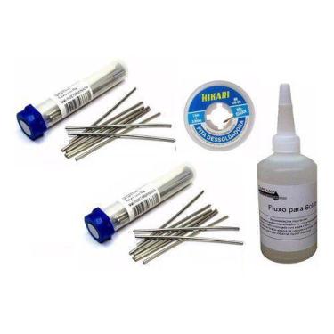 Imagem de 02 Varetas Salva Chip 50g 1 Malha Dessolda 1 Fluxo No Clean - Kit Salv