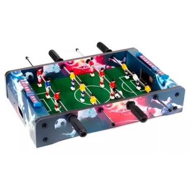 Imagem de Mesa Pebolim Brinquedo Totó Infantil Mini Jogo De Futebol Cor Mesa Ver