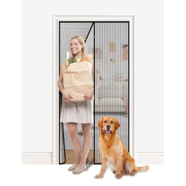 Imagem de BHCORNER Tela de tela de tela com ímãs de tira completa, tamanho de tela 91 x 203 cm, adequado para porta de 86 x 203 cm, rede de fibra de vidro com vedação completa para porta de entrada, adequada