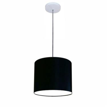 Imagem de Lustre Luminária Pendente Vivare Free Lux PE-4107BR Cúpula em Tecido 25x20cm - Preta