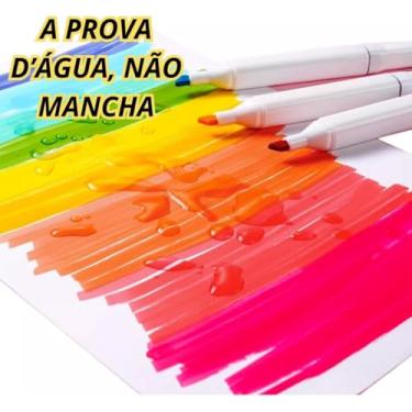 Imagem de Kit 48 Canetinhas Coloridas Touch 48 Cores Com Ponta Dupla e Estojo Canetas Marcadores Coloridos Para Desenho Colorir Livros Ilustrar Pintura Escola Escolar (120)