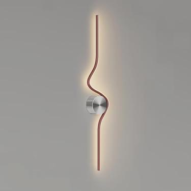 Imagem de Luminária de parede linear LED moderna, formato de cobra simples, luminária de parede longa interna, 23"/31", luminária de parede de metal, 3000K/4000K/6000K ajustável, arandelas de parede d