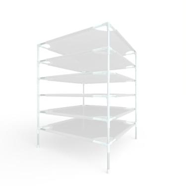 Imagem de RURAL GROW Escorredor de suéter, rack de secagem plano de 6 camadas empilhável, rack de secagem de roupas de tecido de malha para economizar espaço, suporte para secadora de roupas, meias, brinquedos