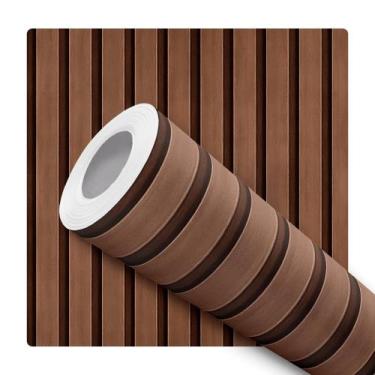 Imagem de Papel de Parede Vinílico Autoadesivo Lavável Listrado Vertical Arco-ír