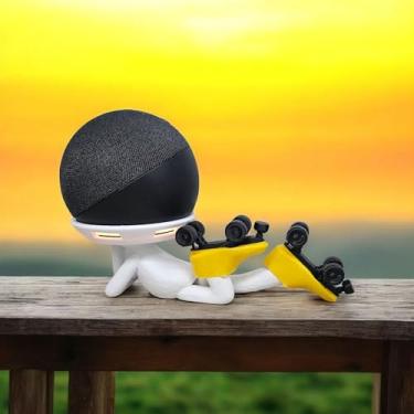 Imagem de Suporte Alexa Echo Dot 3, Dot 4 ou Dot 5. Escultura Robert Patins e outros. Presente, decoração, stand de mesa