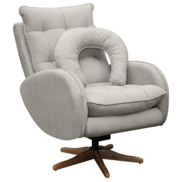 Imagem de Poltrona de Amamentação Base Giratória e Balanço em Madeira Angra Velu