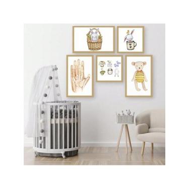 Imagem de Kit 5 Placas Quadros Decorativos Quarto Baby Infantil Menino 70x90 - N