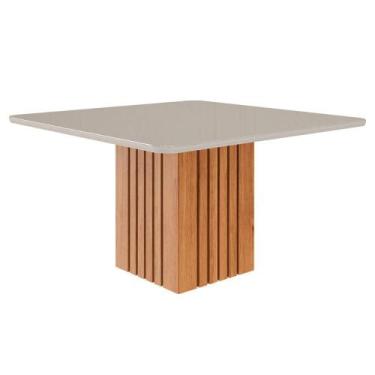 Imagem de Mesa de Jantar Ana Quadrada 1 Tampo em MDF 130x130cm Cozinha Moderna C