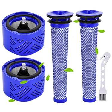 Imagem de Filtro de substituição para Dy.Son V6 Absolute Animal Motorhead Trigger Fluffy SV05 SV09 Filtros de vácuo sem fio, 2 filtros HEPA Post e 2 pré-filtros, compare com peças # 965661-01 e 966741-01