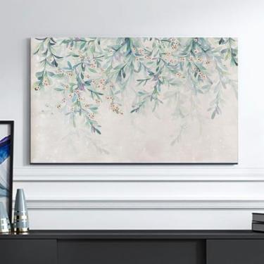 Imagem de WMLTZFUS Capa contra poeira de TV estilo pintura chinesa, protetor de tela de TV padrão floral para decoração de sala de estar, lavável à máquina pano-B ||48 cm