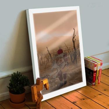 Imagem de Quadro Decorativo Naruto Gaara Deserto FanArt 33x25 C/ Vidro