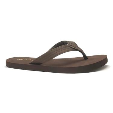 Imagem de Nova sandália feminina clássica de praia flip chinelo macio sapato sem cadarço Maui-1033, Marrom, 9