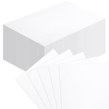 Imagem de 100 folhas 10 x 15 cm, papel cartolina grossa em branco 49,9 kg/300 g/m² para convites, cartões postais, fotos, artesanato faça você mesmo cartões comemorativos para scrapbook suprimentos (branco)