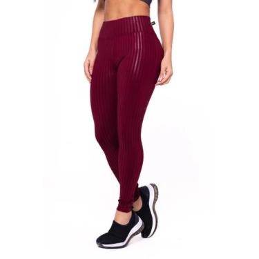 Imagem de Calça Legging Cirre 3D feminina lisa - Renluc Modas, Vinho, m