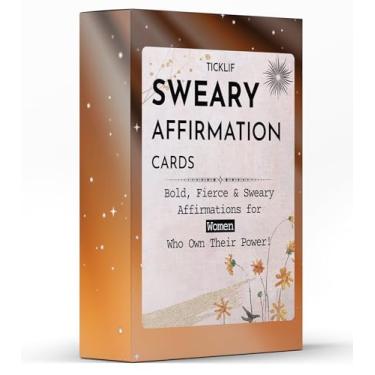 Imagem de TICKLIF Cartões de afirmação - 72 cartões de palavrões, motivacionais e inspiradores para mulheres, cartolina tamanho 5,5 x 8,9 cm - presentes para mulheres, melhor amiga, mãe e mulher autocuidada