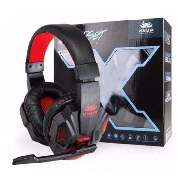 Imagem de Headset Gamer Super Bass HD KP-397 Preto/Vermelho - Selecta Tech