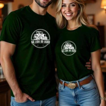 Imagem de Camiseta Algodão Unissex Casal Country Estampa Na Lida Do Agro Usar Me
