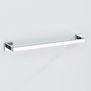 Imagem de Porta Toalha De Banheiro Inox Quadrado Suporte Toalheiro Solteiro 40/60cm Preto/Cromada/Ouro(Cromada 60cm)