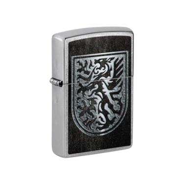 Imagem de Zippo Isqueiro de bolso cromado Dragon Shield Design Street