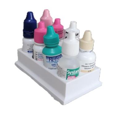 Imagem de Znet3D Organizador e armazenamento de frascos de colírio – Suporte de 8 compartimentos (branco)