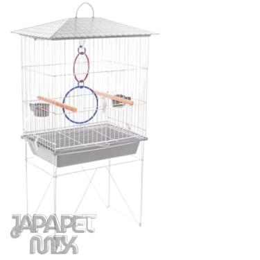 Imagem de Gaiola Viveiro Para Calopsita com Bandejas Laterais C/Pé Agapórnis Aves Mansas DUPLEX/TRIPLEX/STAR(VIVEIRO STAR - BRANCO)