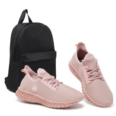 Imagem de Tênis Feminino Ascension Preto + Mochila Básica – Leve, Confortável e Ideal para Caminhada, Academia e Uso Diário (Rose, BR, Adulto, Numérico, 38)