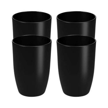 Imagem de COMP Kit 4 Copos 275ml Preto Brinox Cozy Plástico Inquebrável Cozinha 