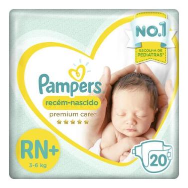 Imagem de Fralda Pampers Recém Nascido Premium Care RN+ 20 Unidades, RN, 20