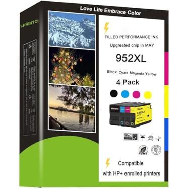 Imagem de LPRINTCI Pacote combo de cartuchos de tinta 952XL compatível com impressora HP 8710 7740 para impressora HP OfficeJet Pro 8720 8725 8210 8715 8702 8740 7720 8730 8216 (pacote com 4)