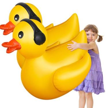 Imagem de Pacote inflável Duck Pool Float de 4 pés Giant Rubber Duck - Hungdao