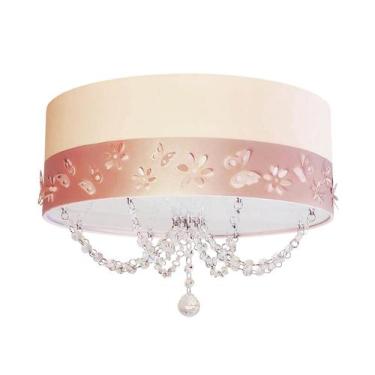 Imagem de Luminária Infantil Quarto Menina Com Cristal 50cm Cru - Tom Luz