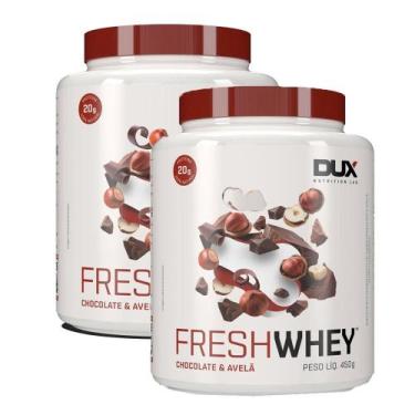Imagem de Kit 2 Suplemento Alimentar em Pó Dux Fresh Whey Sabor Chocolate e Avel