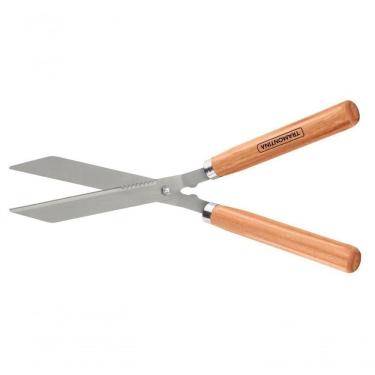 Imagem de Tesoura Para Cerca Viva E Grama Tramontina Com Lâmina Serrilhada E Cabo De Madeira