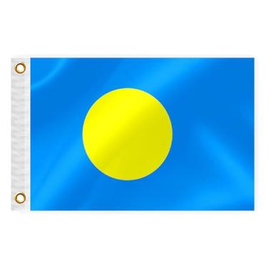 Imagem de Bandeira náutica Palau Boat 30,5 x 45,7 cm bandeira marinha de palauans dupla face nylon pequeno iate vela pontão ATV bicicleta caminhão motocicleta bandeira com 2 ilhós de latão