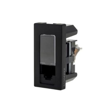Imagem de Modulo Tomada Rj45 Cat5E Preta Pial Plus +