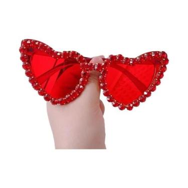 Imagem de Óculos De Sol Femininos UV400 Estilo Coração Com Diamantes Clássicos E